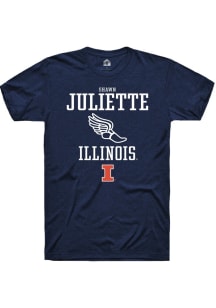 Shawn Juliette Navy Blue Illinois Fighting Illini NIL Sport Icon Track Short Sleeve T Shirt