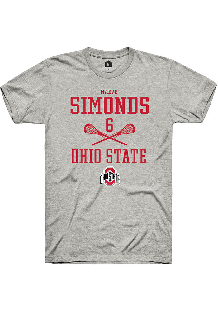 Maeve Simonds  Ohio State Buckeyes Ash Rally NIL Sport Icon Short Sleeve T Shirt