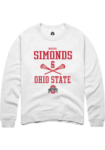 Maeve Simonds  Rally Ohio State Buckeyes Mens White NIL Sport Icon Long Sleeve Crew Sweatshirt