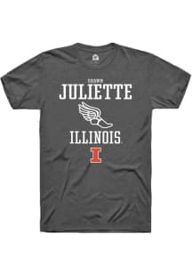 Shawn Juliette Dark Grey Illinois Fighting Illini NIL Sport Icon Track Short Sleeve T Shirt
