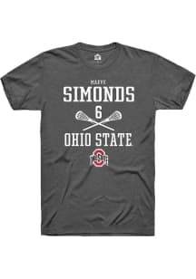 Maeve Simonds  Ohio State Buckeyes Dark Grey Rally NIL Sport Icon Short Sleeve T Shirt