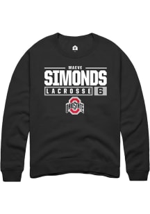 Maeve Simonds  Rally Ohio State Buckeyes Mens Black NIL Stacked Box Long Sleeve Crew Sweatshirt