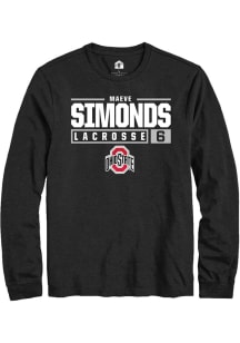 Maeve Simonds  Ohio State Buckeyes Black Rally NIL Stacked Box Long Sleeve T Shirt