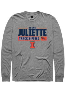 Shawn Juliette Rally Mens Graphite Illinois Fighting Illini NIL Stacked Box Track Tee