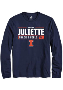 Shawn Juliette Rally Mens Navy Blue Illinois Fighting Illini NIL Stacked Box Track Tee