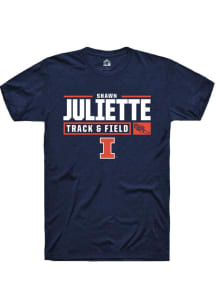 Shawn Juliette Navy Blue Illinois Fighting Illini NIL Stacked Box Track Short Sleeve T Shirt
