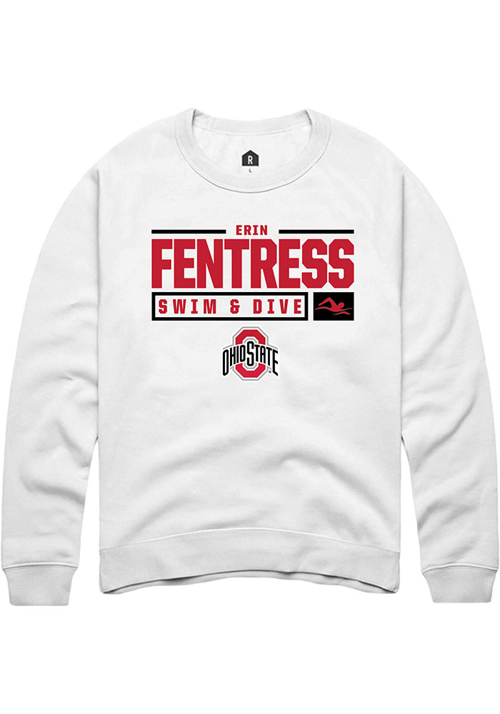 Erin Fentress Rally Ohio State Buckeyes Mens NIL Stacked Box Long Sleeve Crew Sweatshirt