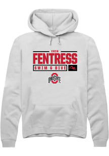 Erin Fentress  Rally Ohio State Buckeyes Mens White NIL Stacked Box Long Sleeve Hoodie