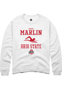 Krista Marlin  Rally Ohio State Buckeyes Mens White NIL Sport Icon Long Sleeve Crew Sweatshirt