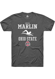 Krista Marlin  Ohio State Buckeyes Dark Grey Rally NIL Sport Icon Short Sleeve T Shirt