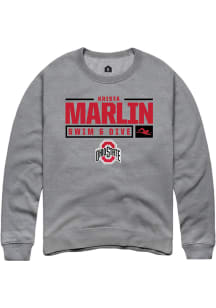 Krista Marlin  Rally Ohio State Buckeyes Mens Graphite NIL Stacked Box Long Sleeve Crew Sweatshi..