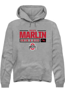 Krista Marlin  Rally Ohio State Buckeyes Mens Graphite NIL Stacked Box Long Sleeve Hoodie