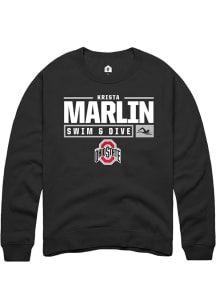 Krista Marlin  Rally Ohio State Buckeyes Mens Black NIL Stacked Box Long Sleeve Crew Sweatshirt