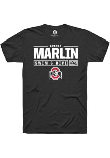 Krista Marlin  Ohio State Buckeyes Black Rally NIL Stacked Box Short Sleeve T Shirt