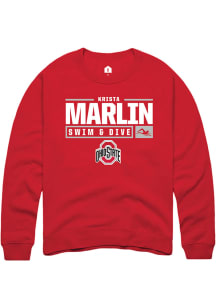 Krista Marlin  Rally Ohio State Buckeyes Mens Red NIL Stacked Box Long Sleeve Crew Sweatshirt