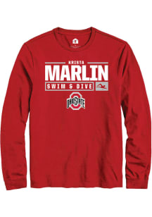 Krista Marlin  Ohio State Buckeyes Red Rally NIL Stacked Box Long Sleeve T Shirt