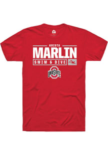 Krista Marlin  Ohio State Buckeyes Red Rally NIL Stacked Box Short Sleeve T Shirt