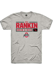 Mia Rankin  Ohio State Buckeyes Ash Rally NIL Stacked Box Short Sleeve T Shirt