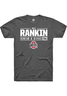 Mia Rankin  Ohio State Buckeyes Dark Grey Rally NIL Stacked Box Short Sleeve T Shirt