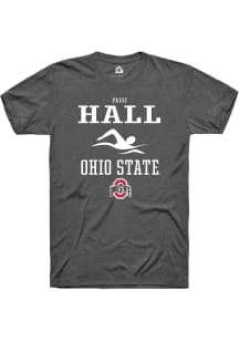 Paige Hall  Ohio State Buckeyes Dark Grey Rally NIL Sport Icon Short Sleeve T Shirt