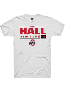 Paige Hall  Ohio State Buckeyes White Rally NIL Stacked Box Short Sleeve T Shirt