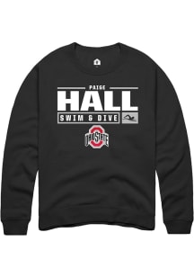 Paige Hall  Rally Ohio State Buckeyes Mens Black NIL Stacked Box Long Sleeve Crew Sweatshirt