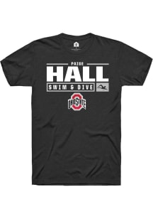 Paige Hall  Ohio State Buckeyes Black Rally NIL Stacked Box Short Sleeve T Shirt