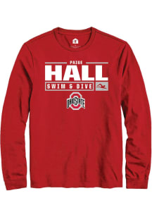 Paige Hall  Ohio State Buckeyes Red Rally NIL Stacked Box Long Sleeve T Shirt