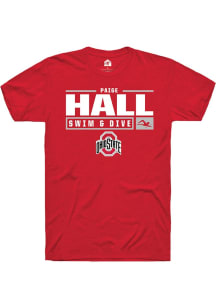 Paige Hall  Ohio State Buckeyes Red Rally NIL Stacked Box Short Sleeve T Shirt