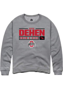 Reese Dehen  Rally Ohio State Buckeyes Mens Graphite NIL Stacked Box Long Sleeve Crew Sweatshirt