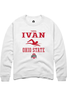 Teresa Ivan  Rally Ohio State Buckeyes Mens White NIL Sport Icon Long Sleeve Crew Sweatshirt