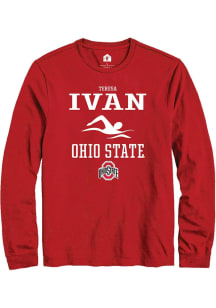 Teresa Ivan  Ohio State Buckeyes Red Rally NIL Sport Icon Long Sleeve T Shirt