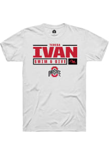 Teresa Ivan  Ohio State Buckeyes White Rally NIL Stacked Box Short Sleeve T Shirt