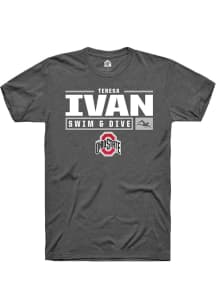 Teresa Ivan  Ohio State Buckeyes Dark Grey Rally NIL Stacked Box Short Sleeve T Shirt