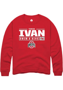 Teresa Ivan  Rally Ohio State Buckeyes Mens Red NIL Stacked Box Long Sleeve Crew Sweatshirt