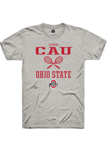 Alessia Cau  Ohio State Buckeyes Ash Rally NIL Sport Icon Short Sleeve T Shirt