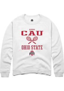 Alessia Cau  Rally Ohio State Buckeyes Mens White NIL Sport Icon Long Sleeve Crew Sweatshirt