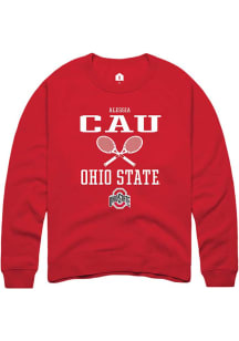 Alessia Cau  Rally Ohio State Buckeyes Mens Red NIL Sport Icon Long Sleeve Crew Sweatshirt