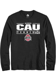 Alessia Cau  Ohio State Buckeyes Black Rally NIL Stacked Box Long Sleeve T Shirt