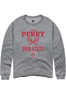 Luciana Perry  Rally Ohio State Buckeyes Mens Graphite NIL Sport Icon Long Sleeve Crew Sweatshir..