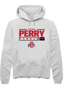 Luciana Perry  Rally Ohio State Buckeyes Mens White NIL Stacked Box Long Sleeve Hoodie