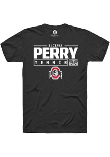 Luciana Perry  Ohio State Buckeyes Black Rally NIL Stacked Box Short Sleeve T Shirt