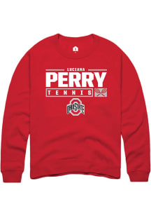 Luciana Perry  Rally Ohio State Buckeyes Mens Red NIL Stacked Box Long Sleeve Crew Sweatshirt