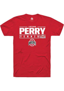 Luciana Perry  Ohio State Buckeyes Red Rally NIL Stacked Box Short Sleeve T Shirt