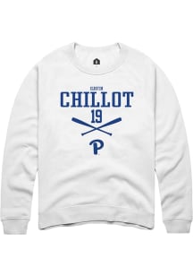 Gavin Chillot Rally Mens White Pitt Panthers NIL Sport Icon Crew Sweatshirt