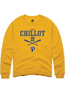 Gavin Chillot Rally Mens Gold Pitt Panthers NIL Sport Icon Crew Sweatshirt