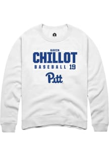 Gavin Chillot Rally Mens White Pitt Panthers NIL Stacked Box Crew Sweatshirt