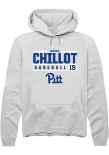 Gavin Chillot Rally Mens White Pitt Panthers NIL Stacked Box Hooded Sweatshirt