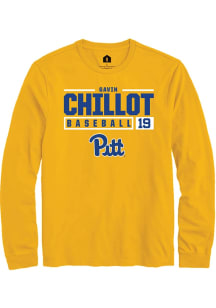 Gavin Chillot Rally Mens Gold Pitt Panthers NIL Stacked Box Tee