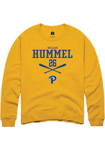 William Hummel Rally Mens Gold Pitt Panthers NIL Sport Icon Crew Sweatshirt